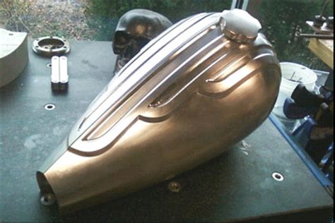 Shop now for custom motorcycle gas tanks to fit your chopper, bobber, harley, sportster or vintage triumph custom. Ultra Custom Aluminum Gas Tank at Cyril Huze Post - Custom ...