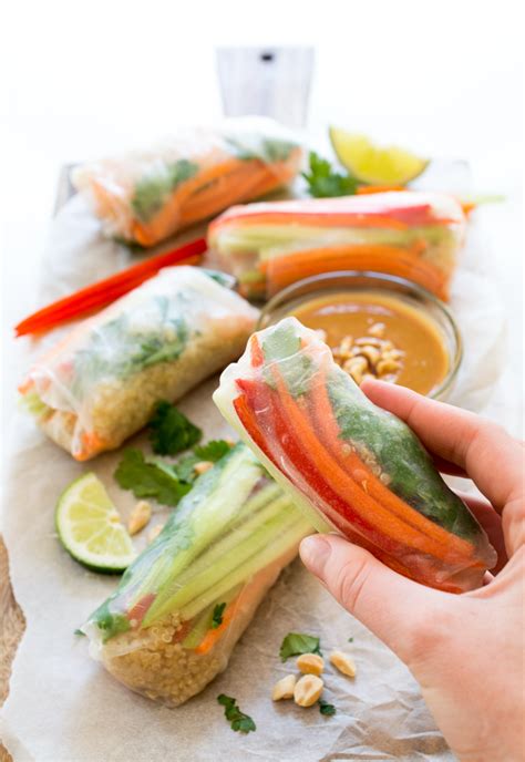 This is from the canadian test kitchen. Shrimp Quinoa Vegetable Spring Rolls