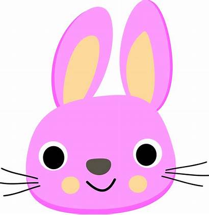 Bunny Rabbit Clipart Clip Face Pink Easter