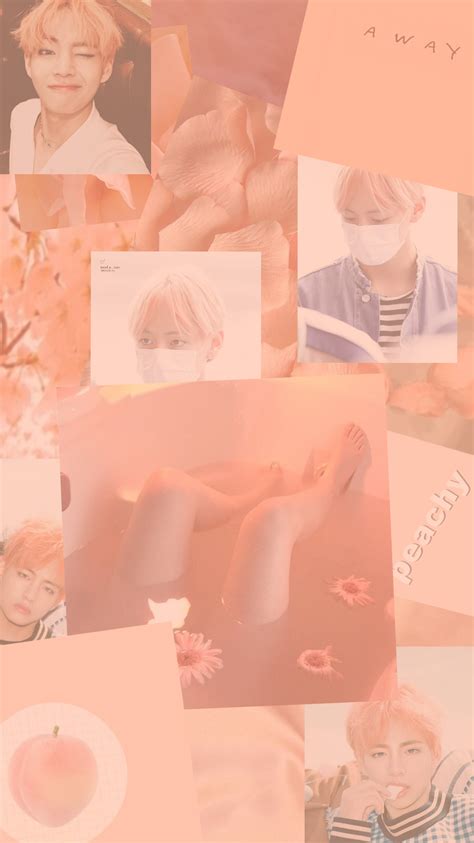 Btss Kim Taehyung V Peach Aesthetic Peach Wallpaper Peach