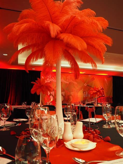 Red Feather Centrepiece Hire Feel Good Events Melbourne