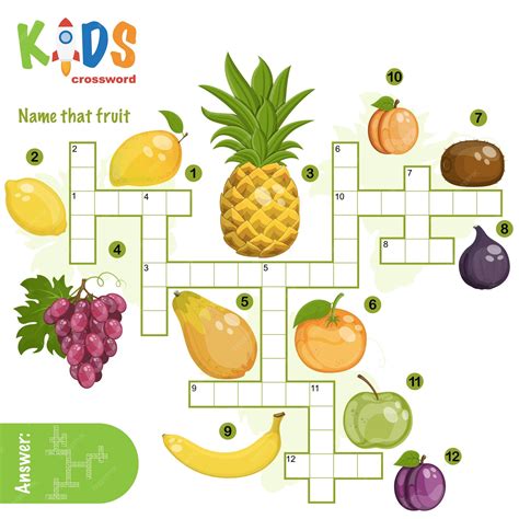 Fácil Crucigrama Nombra Esa Fruta Para Niños De Primaria Y Secundaria