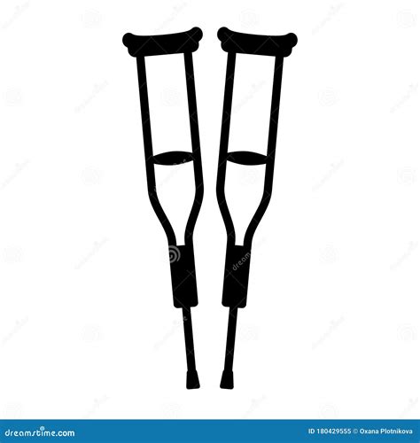 Crutches Icon Isolated On White Background Vector Illustration Stock