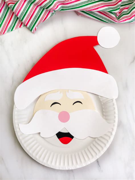 Paper Plate Santa Craft For Kids Free Template
