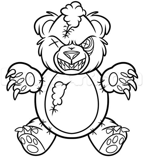 Pin By Hugo Valentin On T Scary Teddy Bear Teddy Bear Coloring Pages