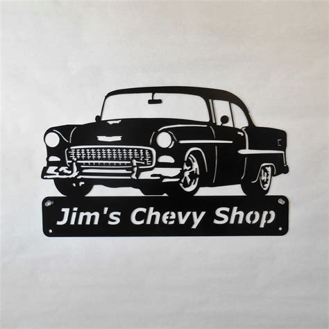 1955 Chevrolet Bel Air Metal Car Sign Man Cave Sign Etsy