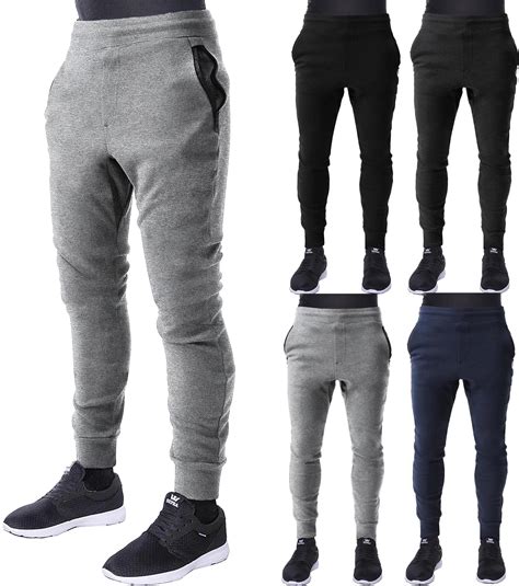 Hat And Beyond Mens Slim Fit Jogger Sweatpants With Zipper Pocket