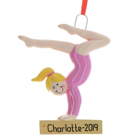 Personalized Gymnast Beam Ornament Blonde Gymnast Christmas Etsy