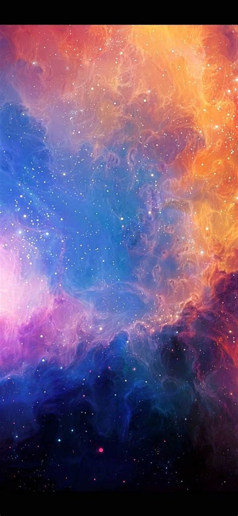 Abstract Outer Space Stars Nebulae 1080x2340