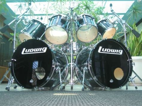 Vintage Ludwig Double Bass 9pc Custom Ordered Charcoal Shadow Drum