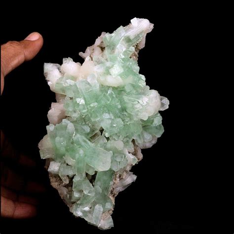 Apophyllite green crystal with Stilbite Natural Mineral Specimen # B 3 ...