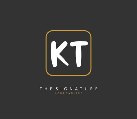 K T Kt Inicial Letra Escritura Y Firma Logo Un Concepto Escritura Inicial Logo Con Modelo