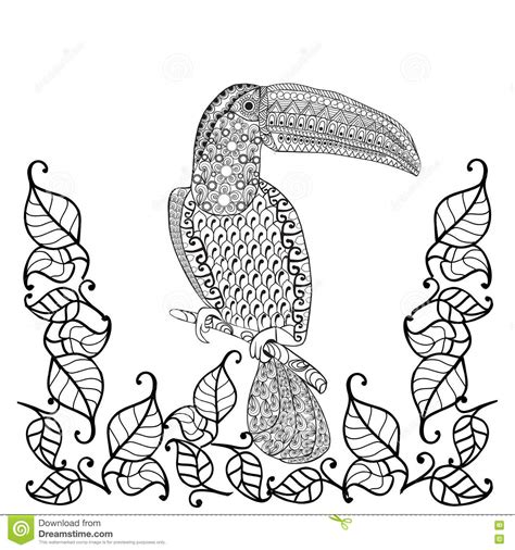 This design would look great pri… Toucan Bird Anti-stress Coloring Book For Adults Stock ...
