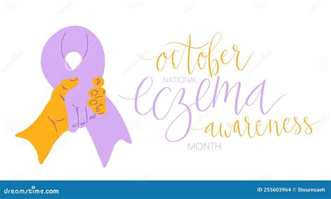 Eczema National Awareness Month October Handwritten Lettering And