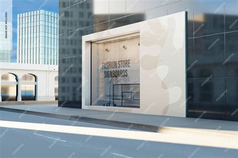 Premium Psd Fashion Storefront Mockup Perspective