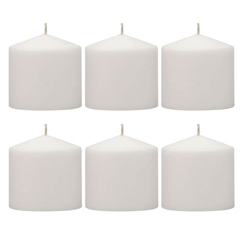 3 X 3 Unscented White Pillar Candles Set Of 6 Stonebriar Collection