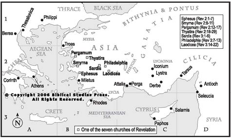 Map With The Location Of The 7 Churches Of Revelation The Revelation