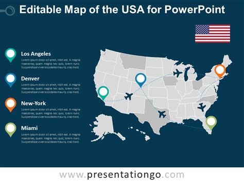 Usa Editable Powerpoint Map