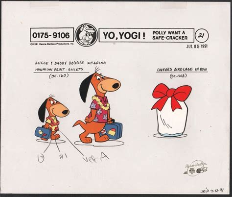 Augie And Daddy Doggie Production Animation Art Model Cel Hanna Barbera