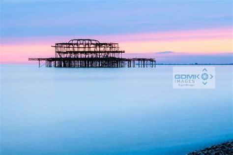 Brighton West Pier Under A Pastel Coloured Sunset Canvas Print