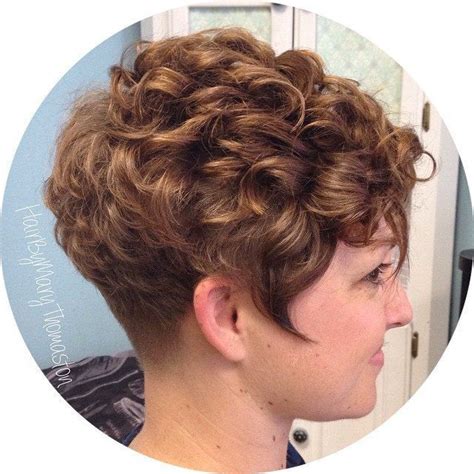Short wedge blonde haircut for thin hair. Image result for Curly Wedge | Short permed hair, Short ...