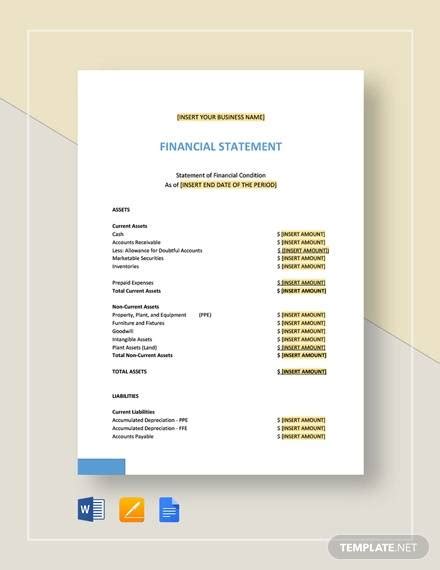 Free 17 Sample Financial Statement Templates In Pdf Ms Word Pages