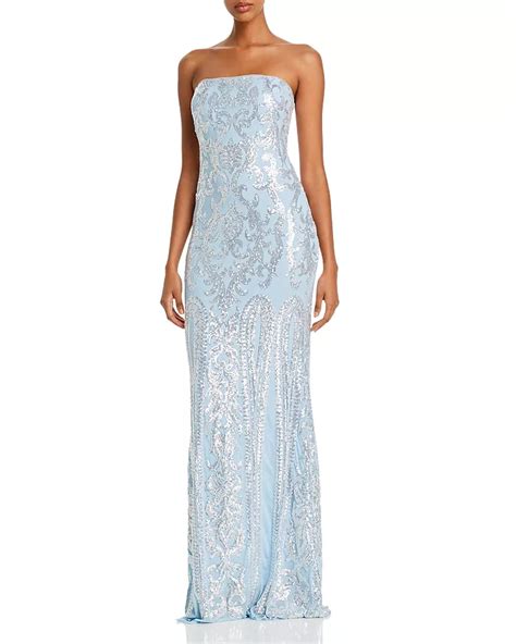 Aqua Strapless Sequin Gown Exclusive Women Bloomingdale S In