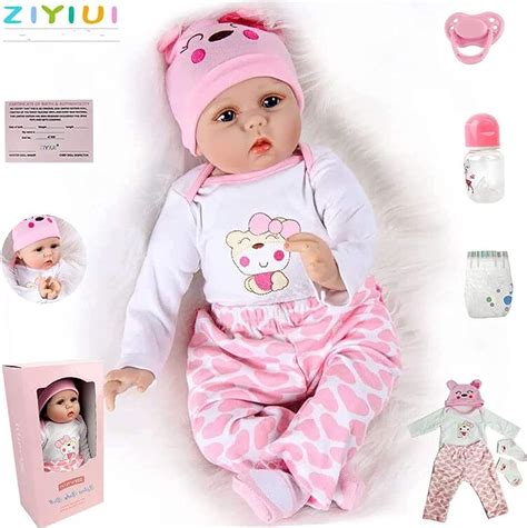 Ziyiui Realistic 22 Inch 55 Cm Reborn Dolls Baby Girls Lifelike Soft