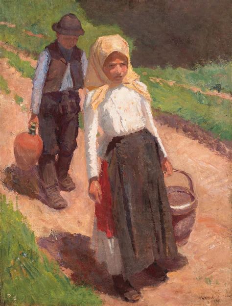 Sold Price Fényes Adolf 1867 1945 Return Home Girl And Boy