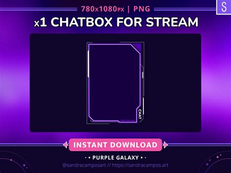 Purple Chat Box For Twitch Streaming Chat Box Overlay Purple Etsy