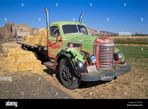 An Old International Farm Truck From The 1930s On A Farm Near Redmond