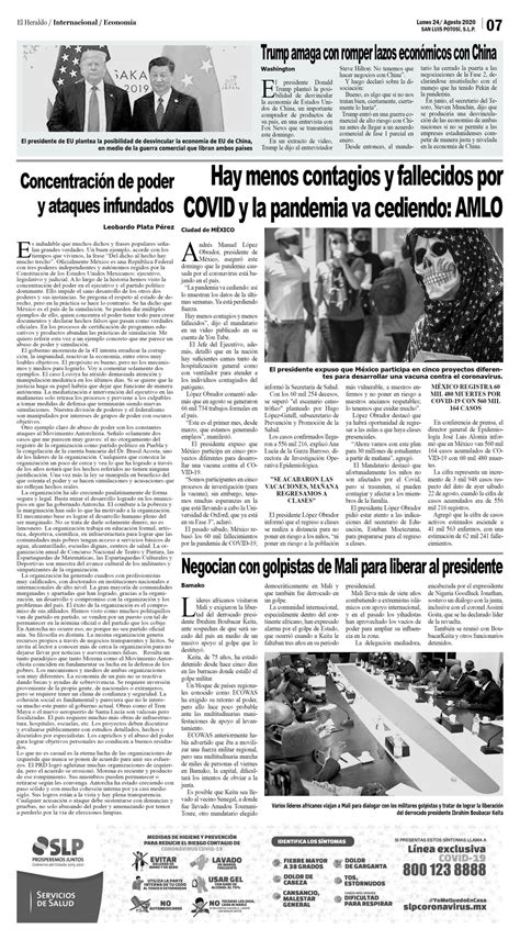Portada Nacional El Heraldo De San Luis Potosi