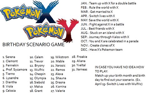 Pokemon X And Y Birthday Scenario Game Birthday Scenario Game Know