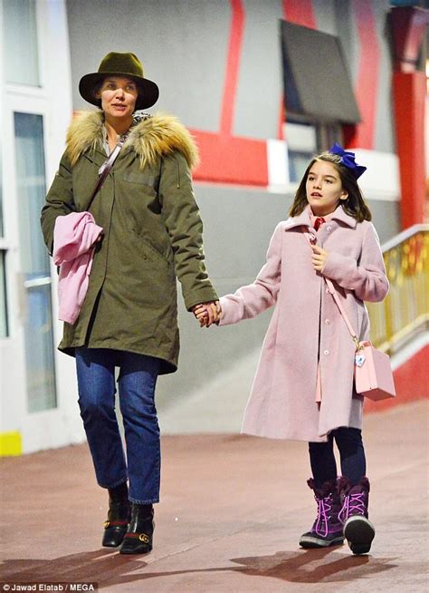 Katie Holmes Holds Hands With Daughter Suri Walking In NYC