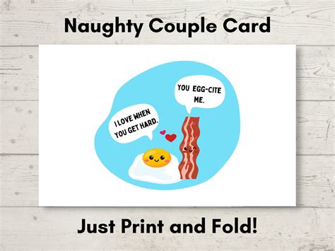 Naughty Couple Card Adult Humor Kawaii Food Pun Card Etsy