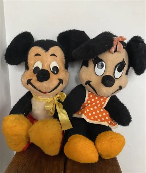 Vintage 1960s Walt Disney Mickey Minnie Mouse Plush California Stuffed