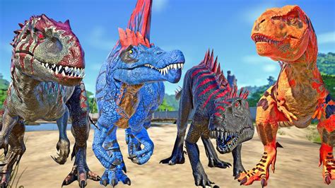 Max Level 40 Dinosaurs Fight Scorpius Rex E750 I Rex T Rex