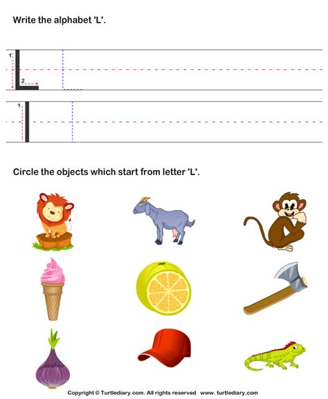 Things that start with the letter b. Identify Words That Start With L Worksheet - Turtle Diary