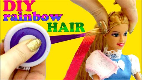 Diy Rainbow Hair Barbie How To Color Chalk Hair Youtube