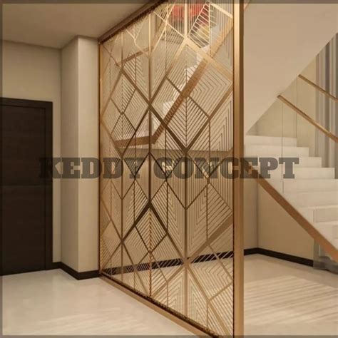 Stainless Steel Golden Ss Gold Partition Screens Polished 1 Panel At Rs 1900sq Ft In Mumbai