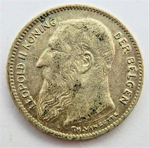 Belgium Fifty Centimes 1909 B And G Coins