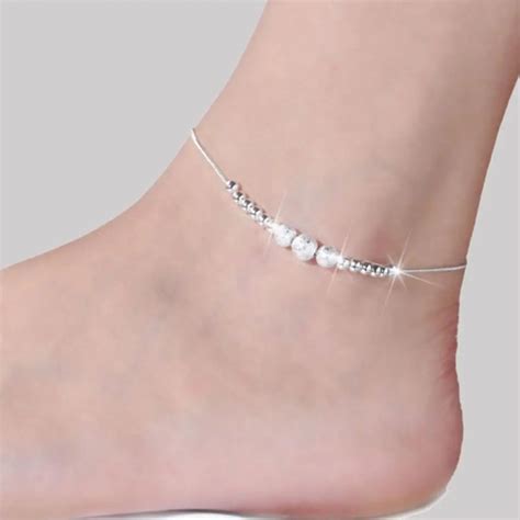 Buy 2017 Women Silver Color Anklet Bead Ankle Bracelet New Anklets For Women