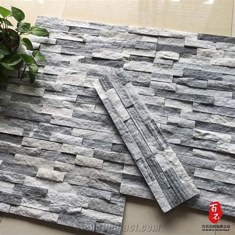 Cloudy Gray Marble Ledger Stone Pannel Grey Slate Stacked Stone Veneer