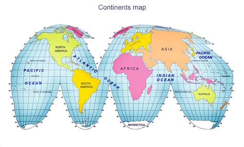 Continents Map Of The World United States Map