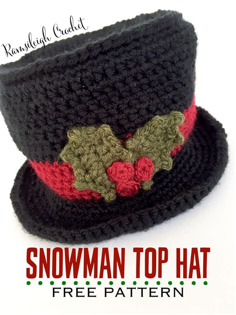Snowman Top Hat Free Pattern Crochet Christmas Hats Crochet Hat