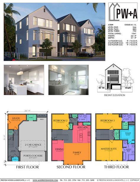 Affordable Three Story Urban Home Plan Preston Wood And Associates