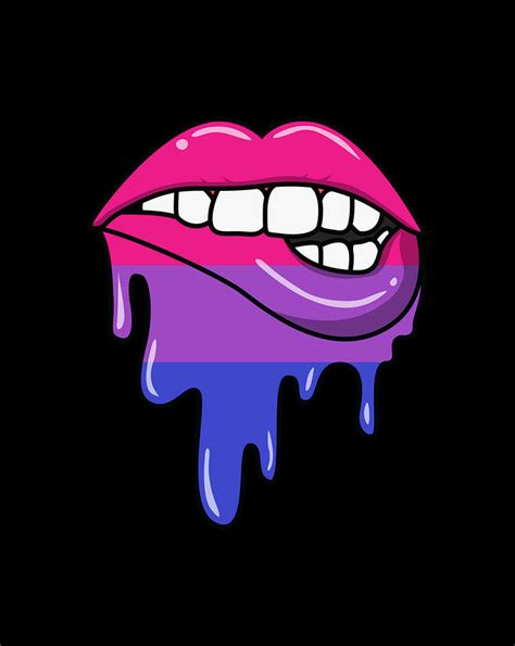 Sexy Biting Dripping Lips Bisexual Flag Lgbt Gay Pride T Digital Art