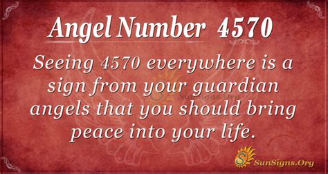 Angel Number 4570 Meaning Living A Peaceful Life Sunsignsorg