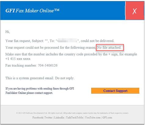 No File Attached Error When Sending Outbound Fax Gfi Faxmaker