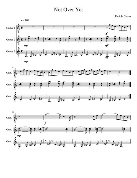 Not Over Yet Sheet Music For Guitar Mixed Trio